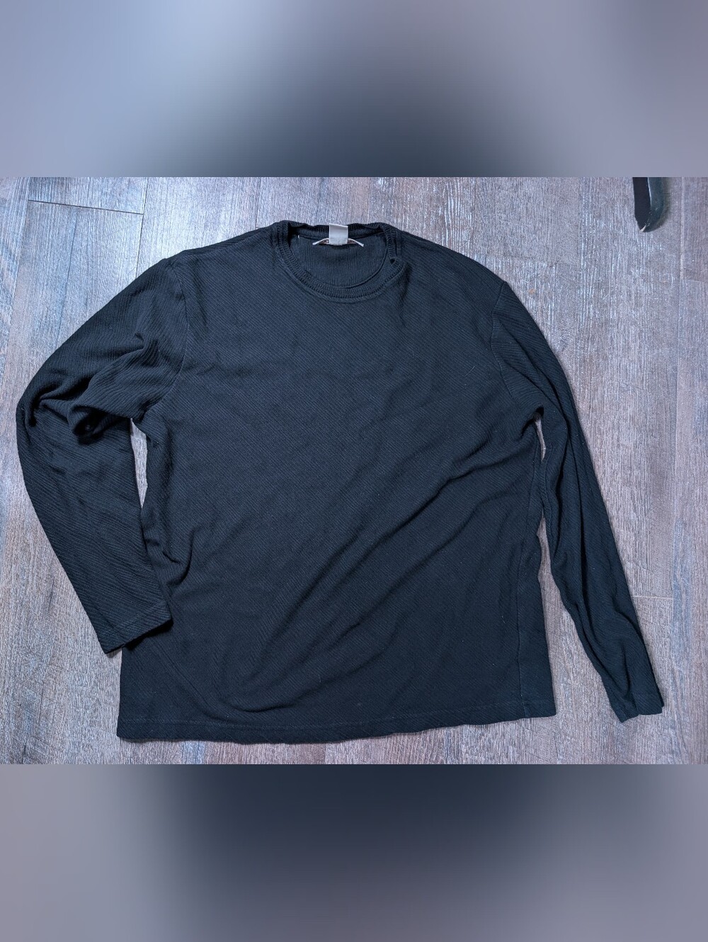 Perry Ellis Black Long-Sleeve Crewneck Shirt